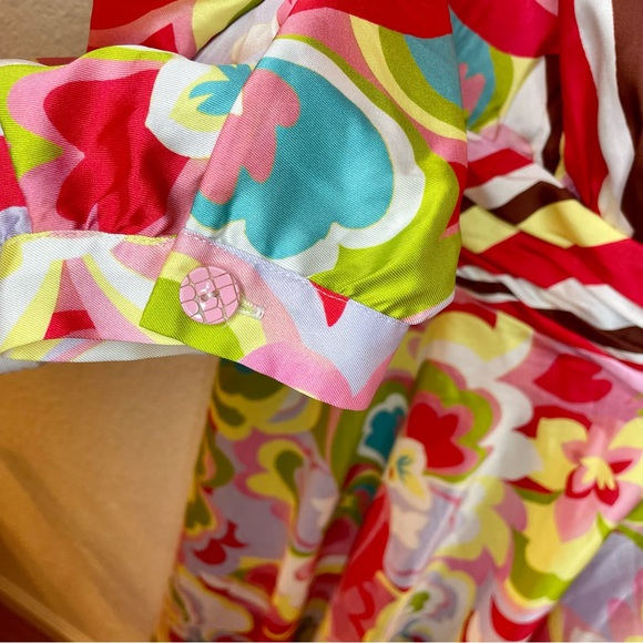 Teri Jon by Rickie Freeman Floral V Neck Multicolor Cocktail Dress - Picture 11 of 14